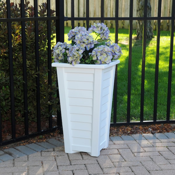 Lakeland Tall Planter - White